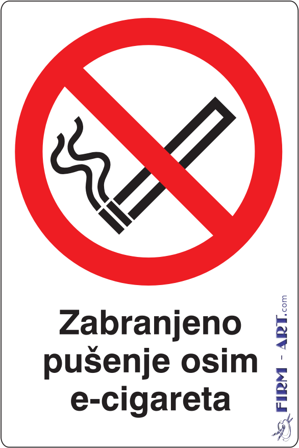 Znaci zabrane - Zabranjeno pusenje osim e-cigareta (Sito štampa firm-art.com) 